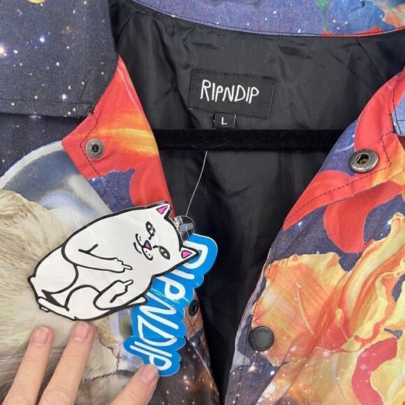 RIPNDIP Men's Graphic Galactica Coach Jacket Size Large - Picture 3 of 8